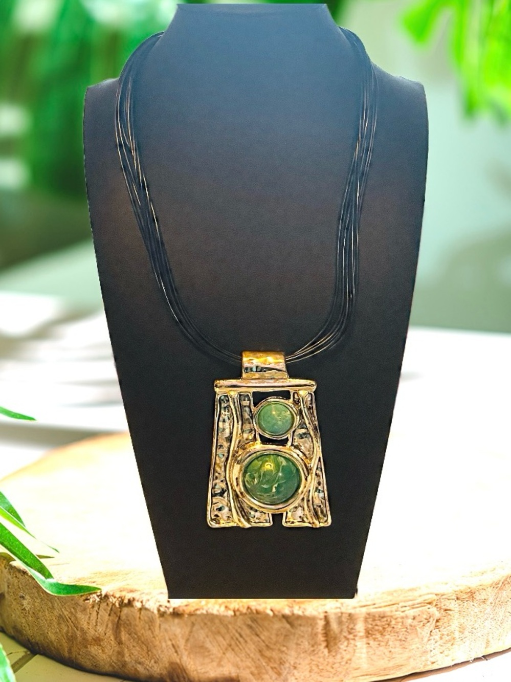 Silver Tone w/ Turquoise Colors Pendant